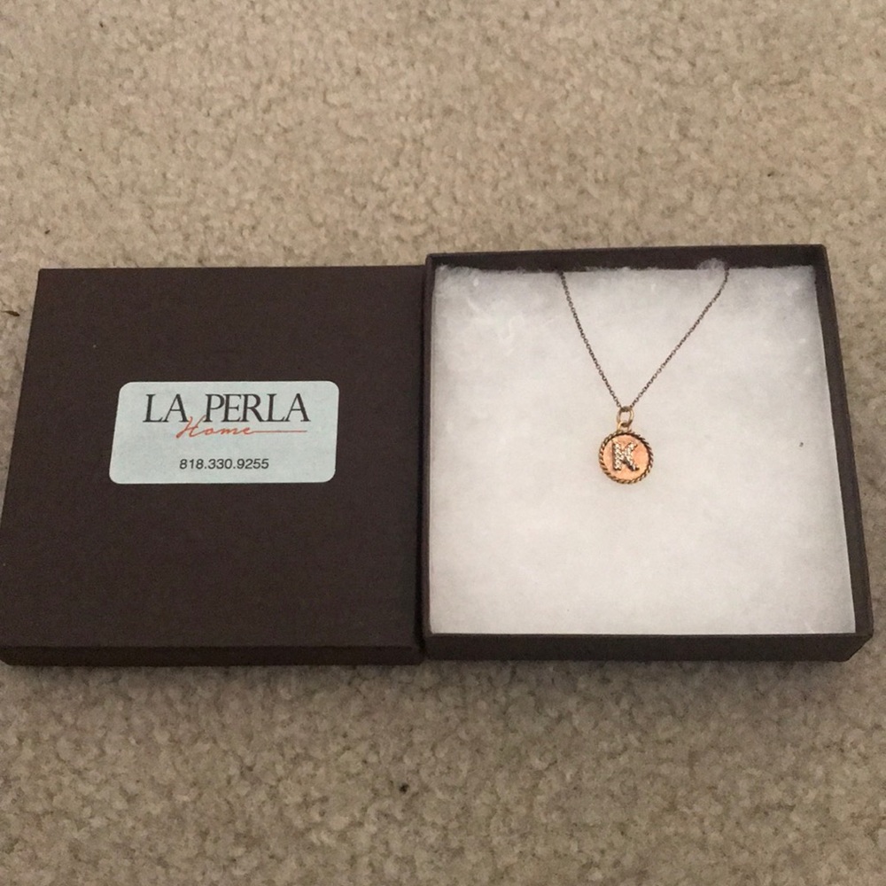 COPY - Initial K and chain rose gold